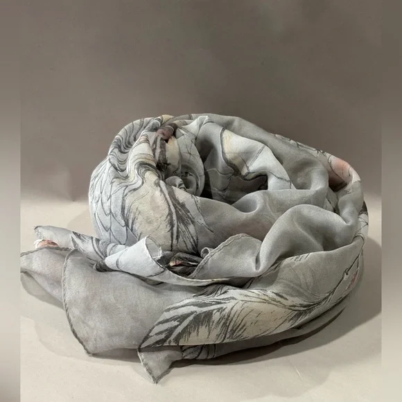 Boho Dreamcatcher Feather Bird Print Oblong Scarf - Picture 2 of 3